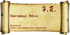 Harsányi Róza névjegykártya